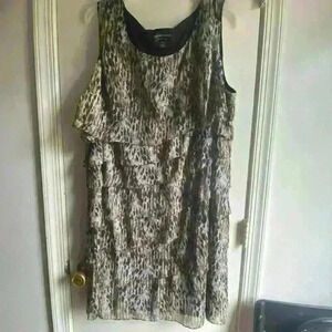 Connected.  Size 22W. Flapper.  Semi Sheer Lined Tiered Dress.‎ Sleeveless.